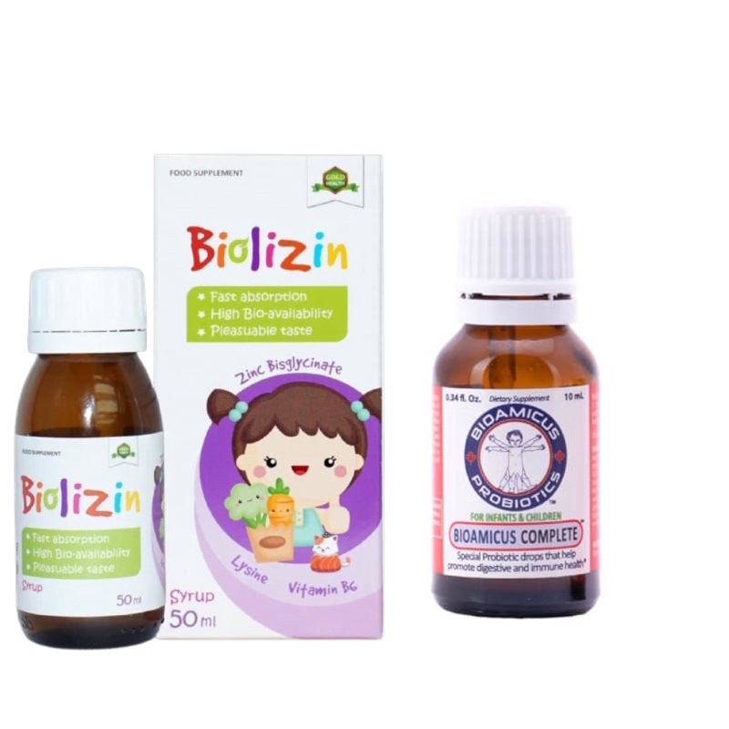 combo men 10 chủng bioamicus và kẽm biolizin