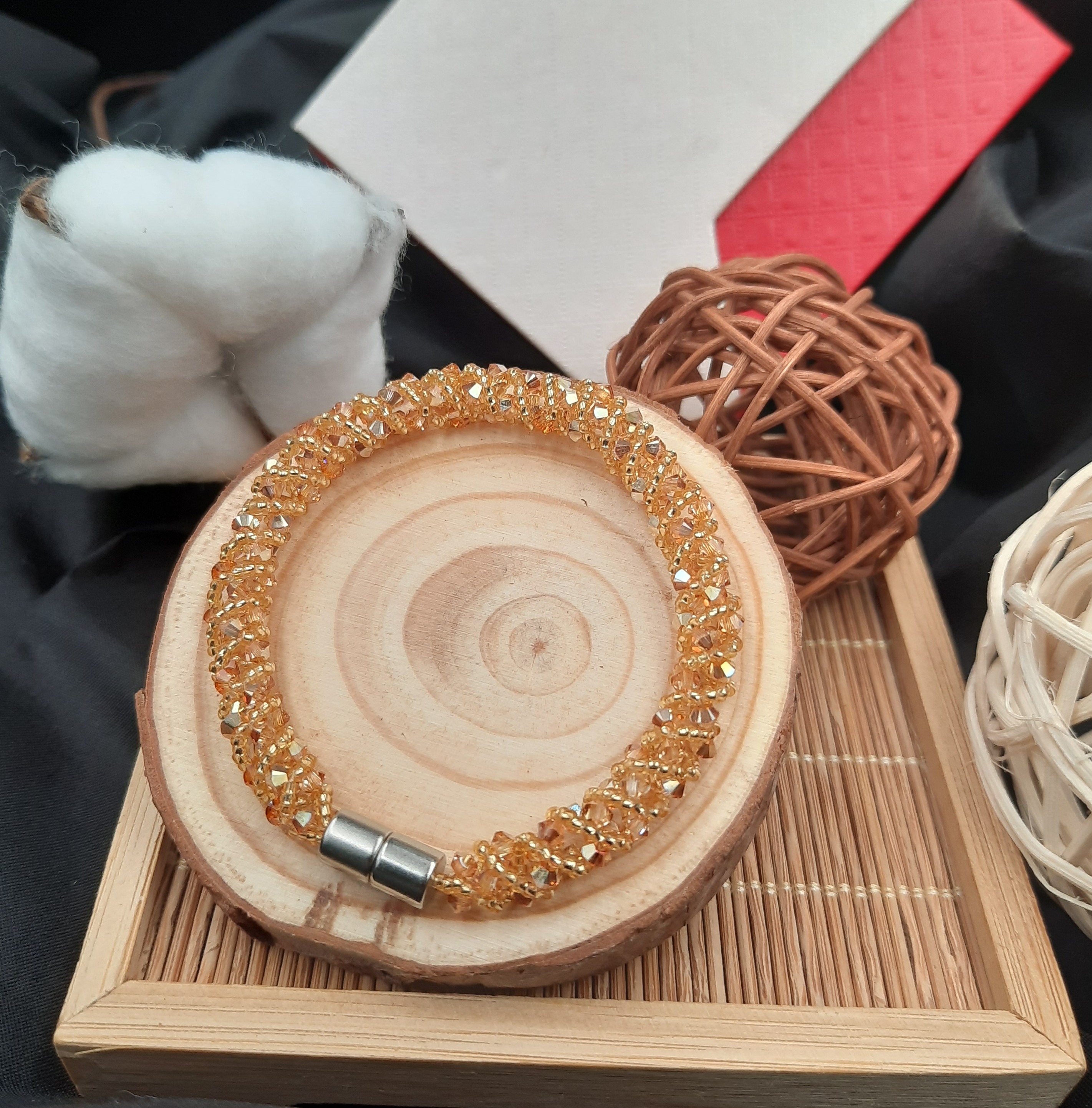 [HCM]Vòng tay nữ Pha lê Áo vàng 4li