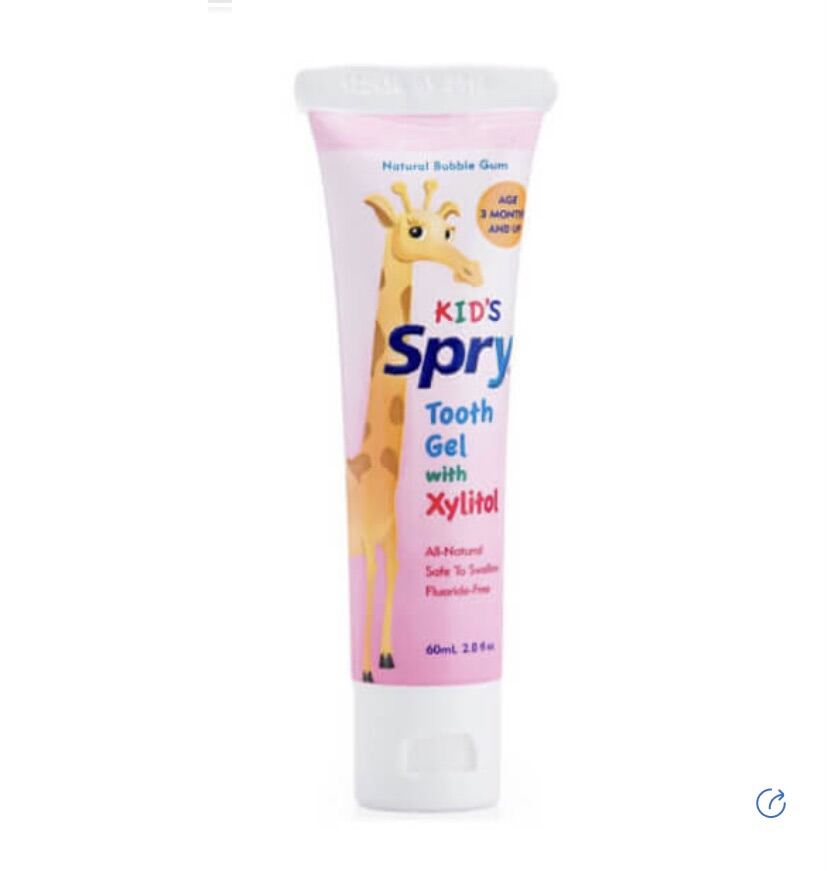 Kem đánh răng trẻ em với Xylitol - Spry Hương Chew Gum