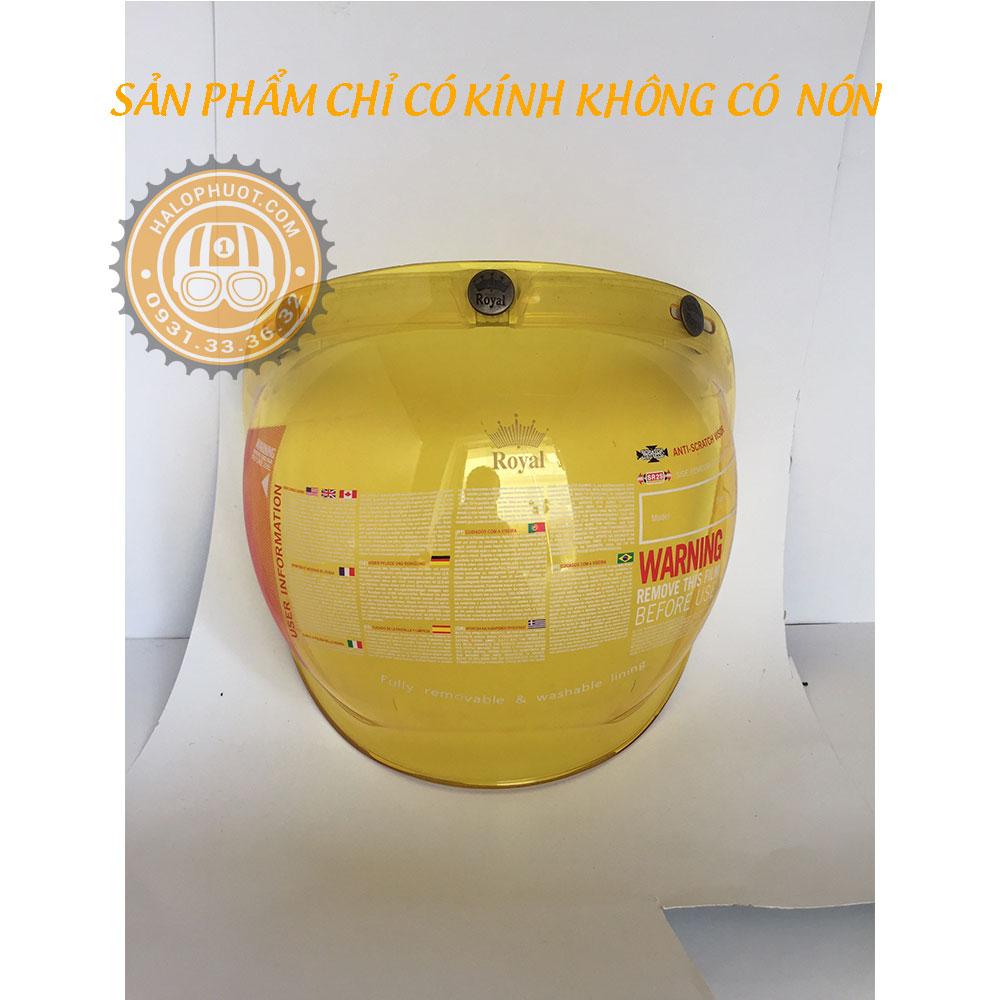 Kính Bubble Royal cho nón bảo hiểm 3/4 (Trong, Khói, Vàng, Tráng Gương, 2 màu)