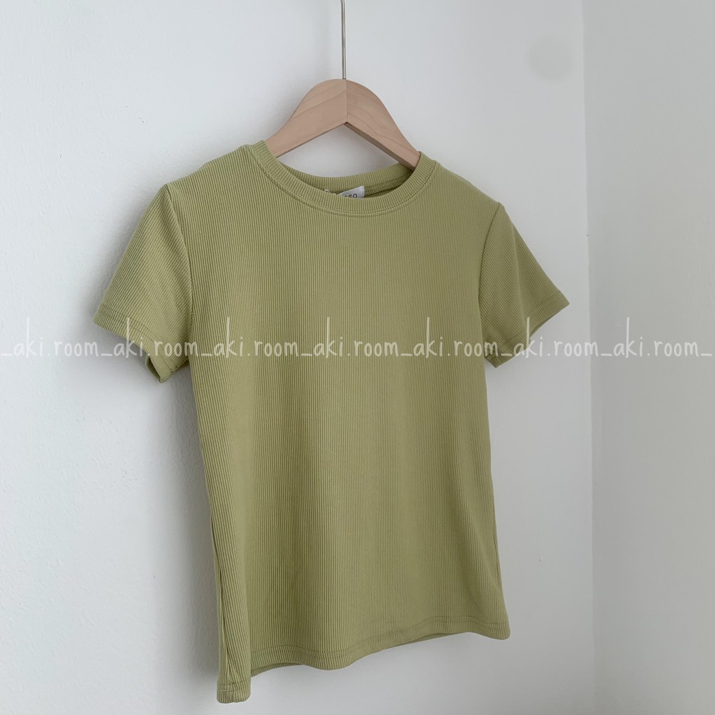 Áo thun tăm, áo thun gân trơn cổ tròn basic chất dày dặn co giãn - Akiroom