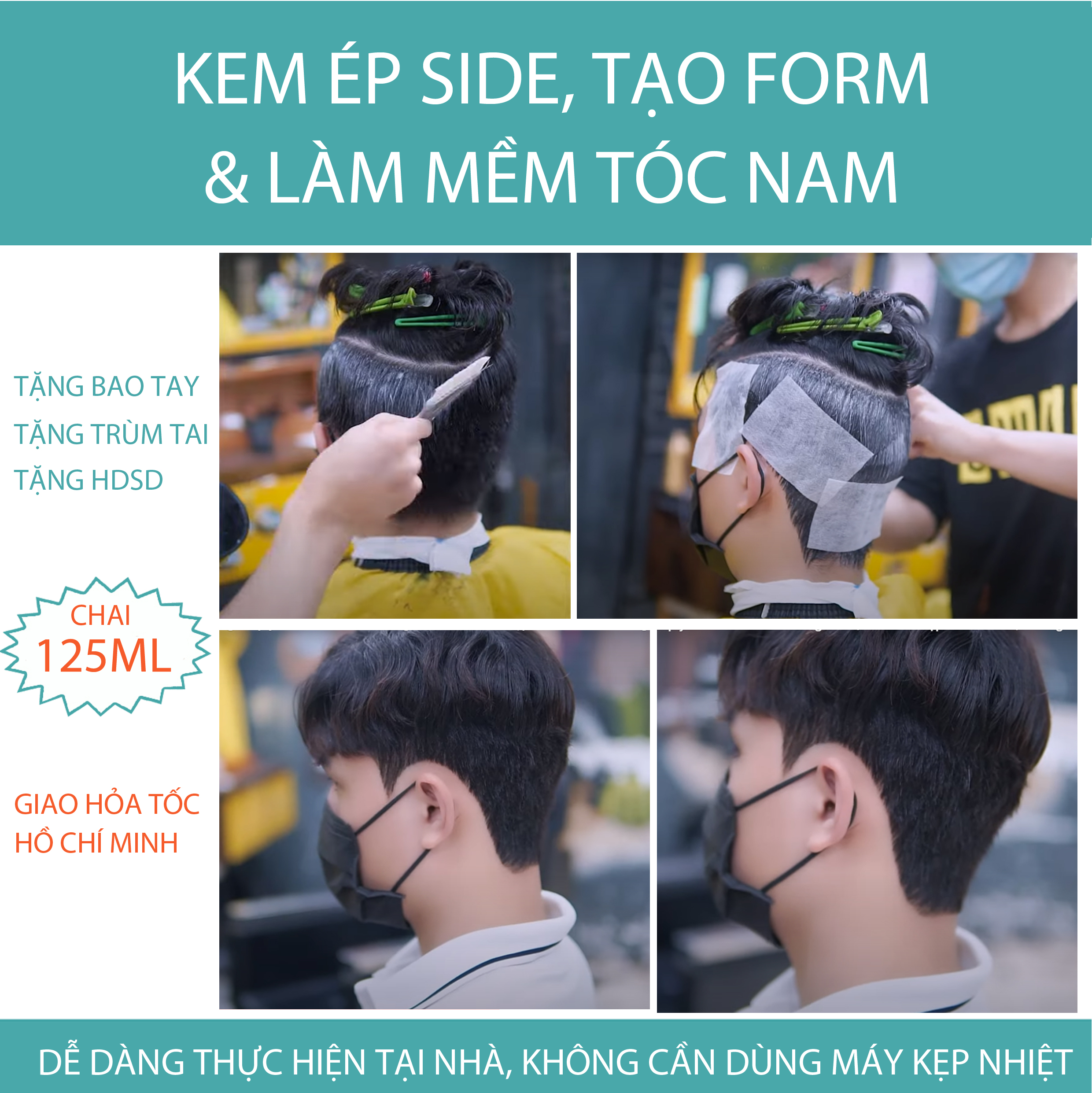 Kem Ép side, Duỗi Tóc, Tạo Form và Làm Mềm Tóc Nam
