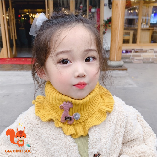 Khăn len quàng cổ dạng ống hình hươu cho bé