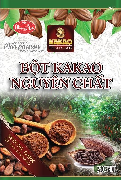 Bột Cacao Headman Nguyên chất túi zipper 250Gr