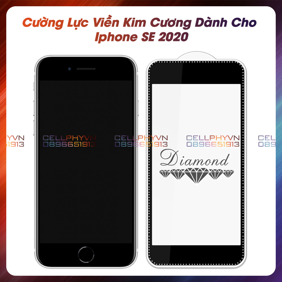 Cường lực viền kim cương IPhone SE 2020