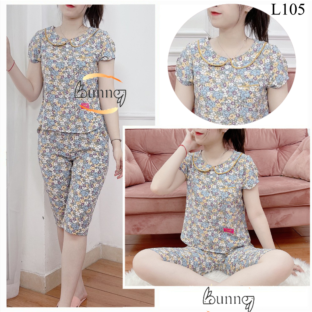 Đồ bộ nữ mặc nhà, bộ quần áo  lửng lụa hàn mềm mát