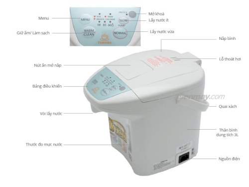 Bình thủy điện Toshiba PLK-30FL(WT) 3 lít
