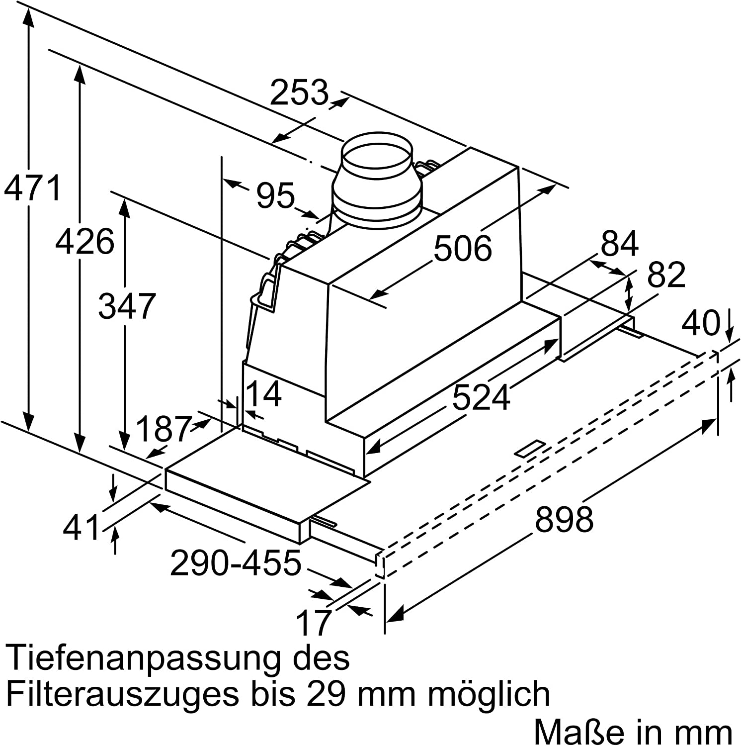 MÁY HÚT MÙI ÂM TỦ BOSCH DFR097A52 SERIE 4