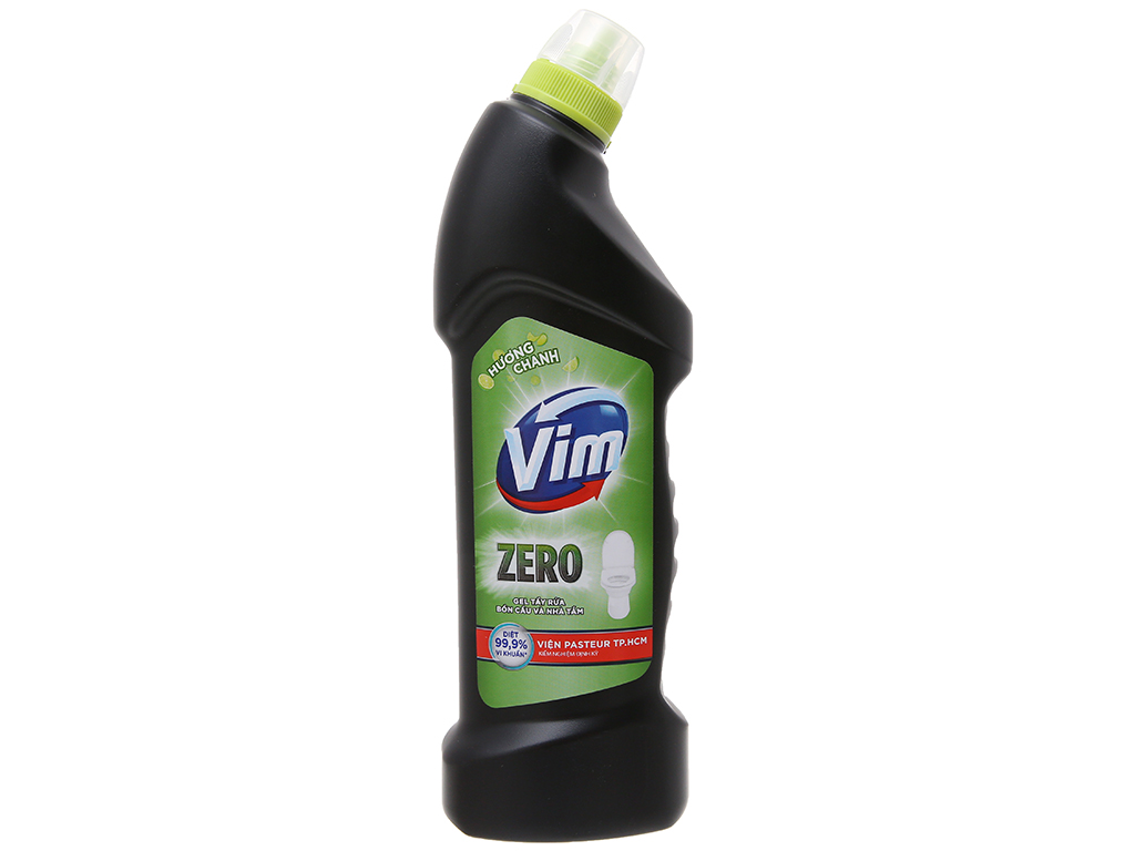 Combo 2 chai nước tẩy bồn cầu VIM Zero đậm đặc hương chanh 750ml Tặng 1 bông tắm màu ngẫu nhiên