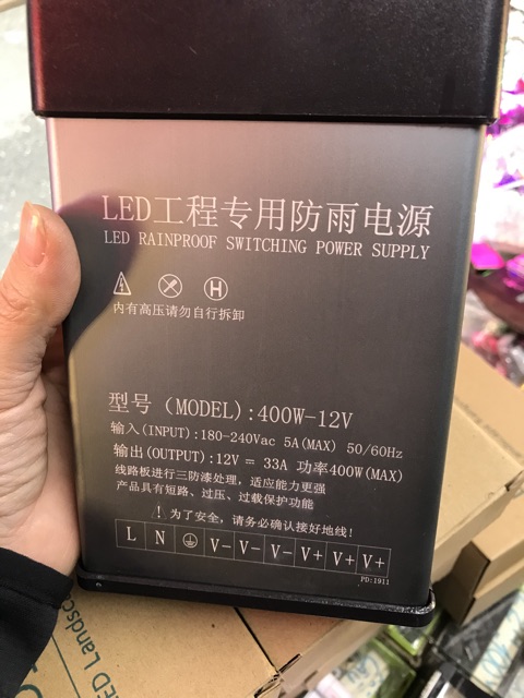 Nguồn 12v 33A ngoài trời đủ công suất