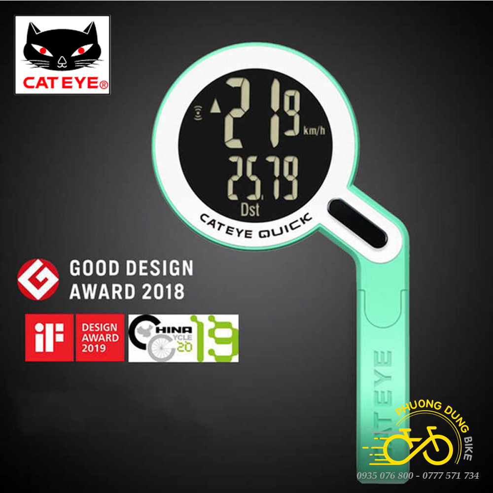 Đồng hồ đo tốc độ xe đạp không dây CATEYE QUICK CC-RS100W (Made in Japan)