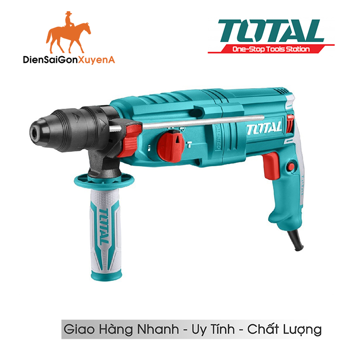Máy khoan đục 3 chức năng 800w total th308268 tặng kèm 3 mũi khoan bê tông 2 mũi khoan đục - điện sài gòn xuyên á
