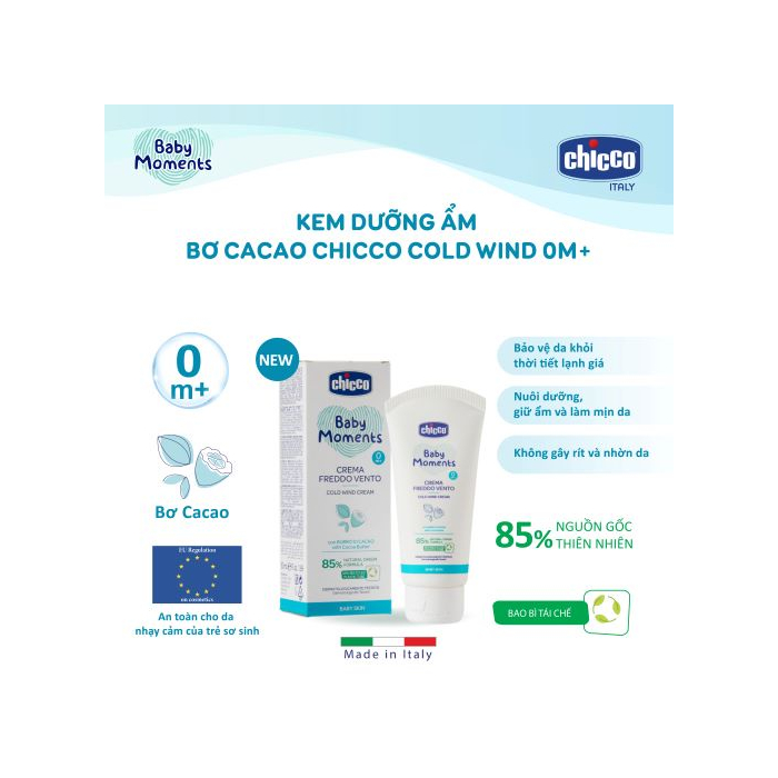 Kem dưỡng ẩm Bơ Cacao Chicco Cold Wind 0M+ 50ml