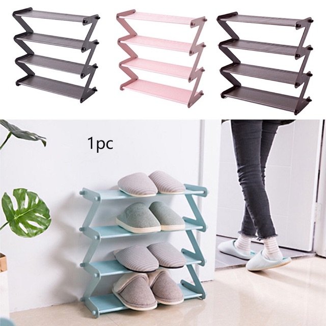 Kệ giày dép 4 tầng ziczac đa năng kiểu dáng đẹp sang trọng