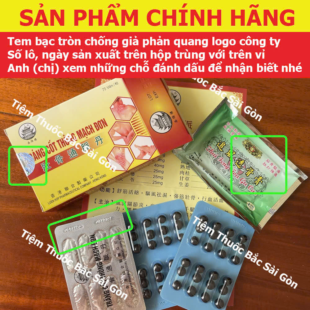 Tráng Cốt Thông Mạch Đơn 72v Hongkong
