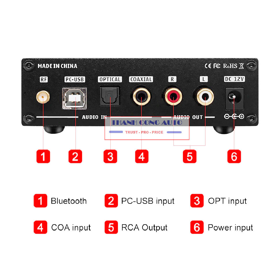 Bộ giải mã âm thanh DAC Suca Q6 Pro Bluetooth 5.0 (Phiên bản nâng cấp Suca Q6)