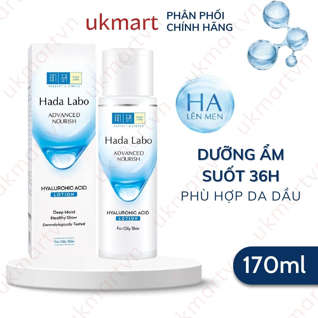 Dung dịch dưỡng ẩm hada labo cho da khô/ da dầu advanced nourish hyaluron acid lotion 100ml - 170ml