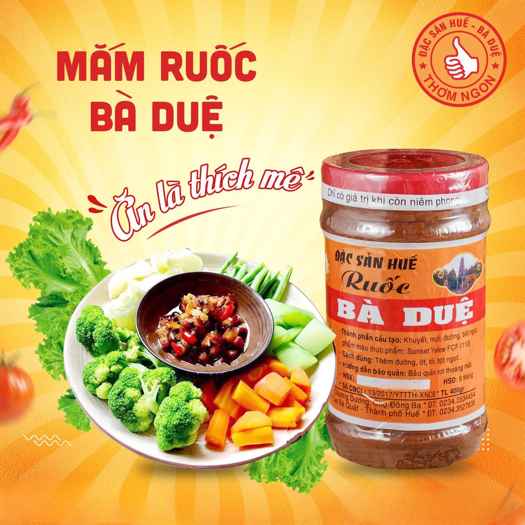 MẮM RUỐC DÌ CẨN ĐÀ NẴNG 500G/BÀ DUỆ HUẾ 400g