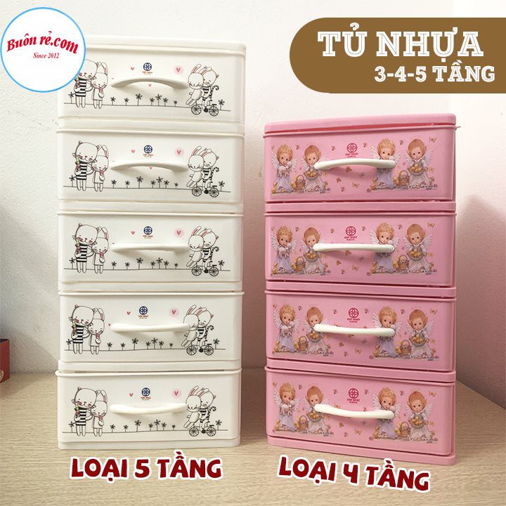 Tủ nhựa mini cho bé 5 ngăn Việt Nhật (tủ nhỏ không đựng quần áo)