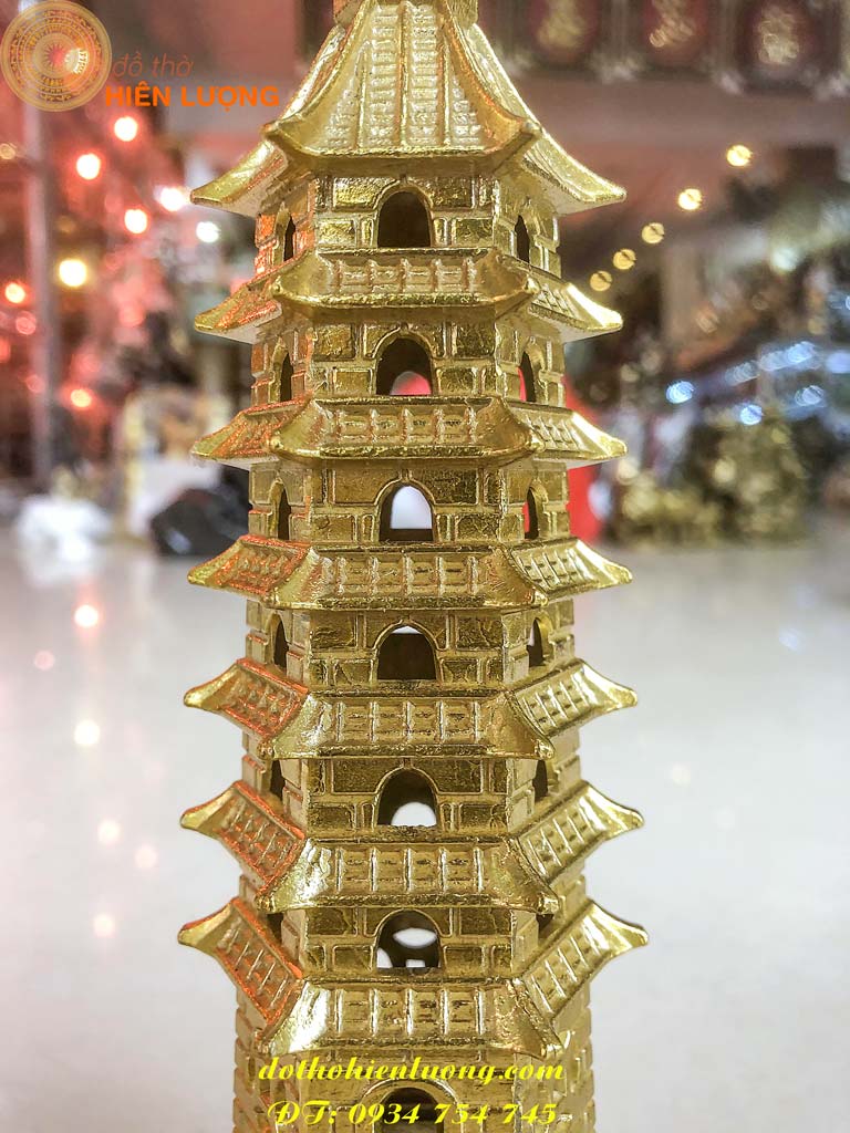 Tháp Văn Xương 7 Tầng Bằng Đồng Cho Bé Trai Cao 15cm, 18cm, 24cm