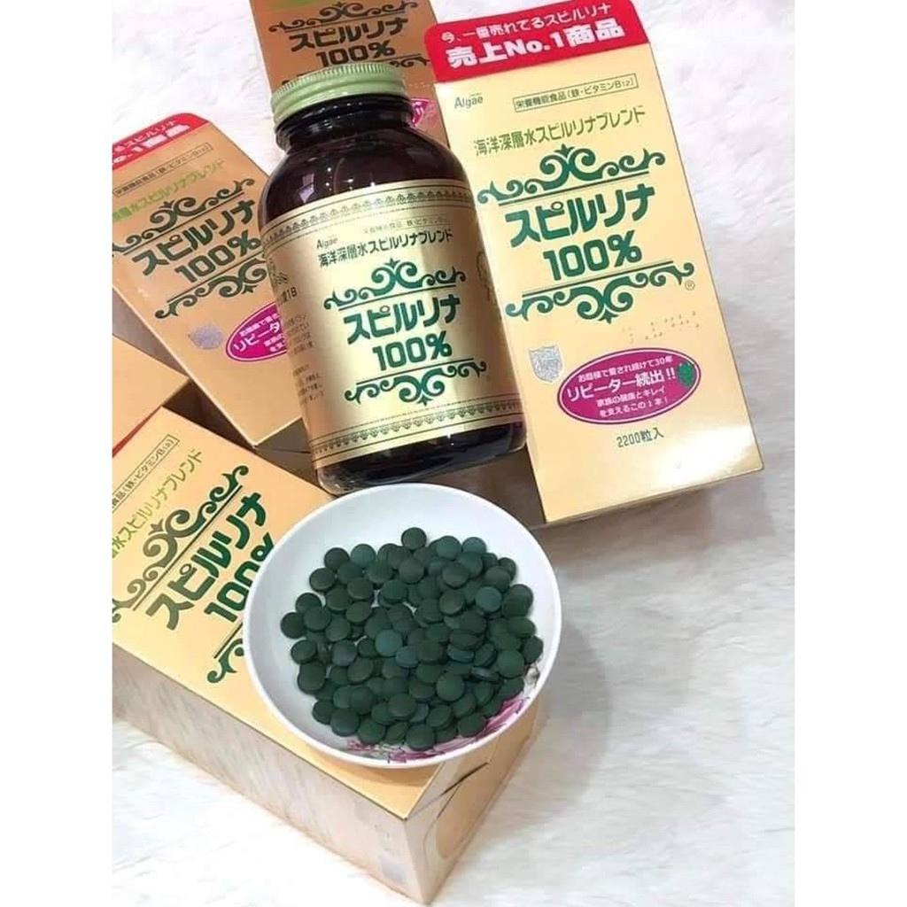 Tảo xoắn spirulina nhật bản nhật bản hộp vàng 2200 viên - chính hãng
