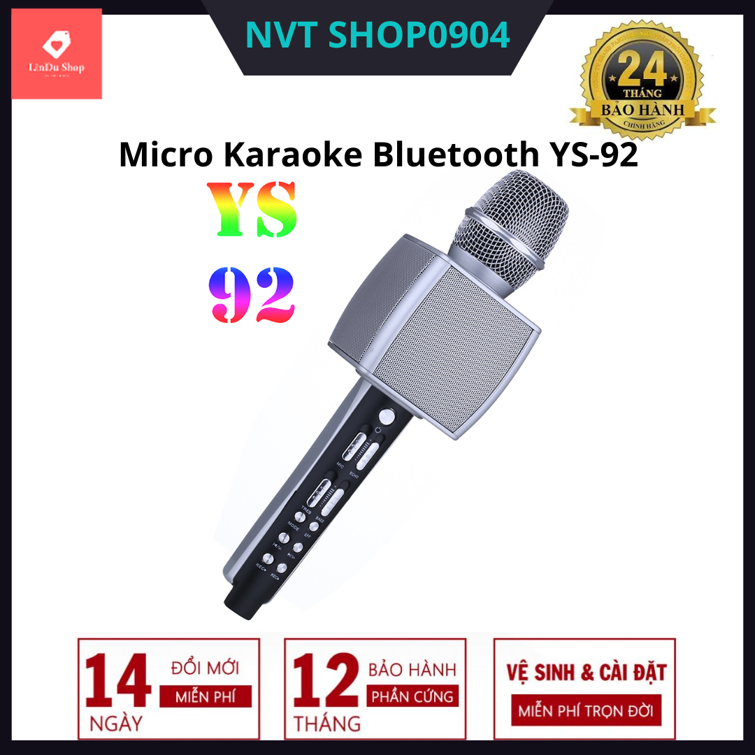 Micro karaoke bluetooth ys-92 hàng mới 2022 trang bị soudcard dùng livetream vừa hát như micro loa rời bình thường chuẩn - micro karaoke kèm loa bluetooth su-yosd ys-92 cao cấp - âm thanh lớn không rè, mic bắt giọng tốt- lindu shop