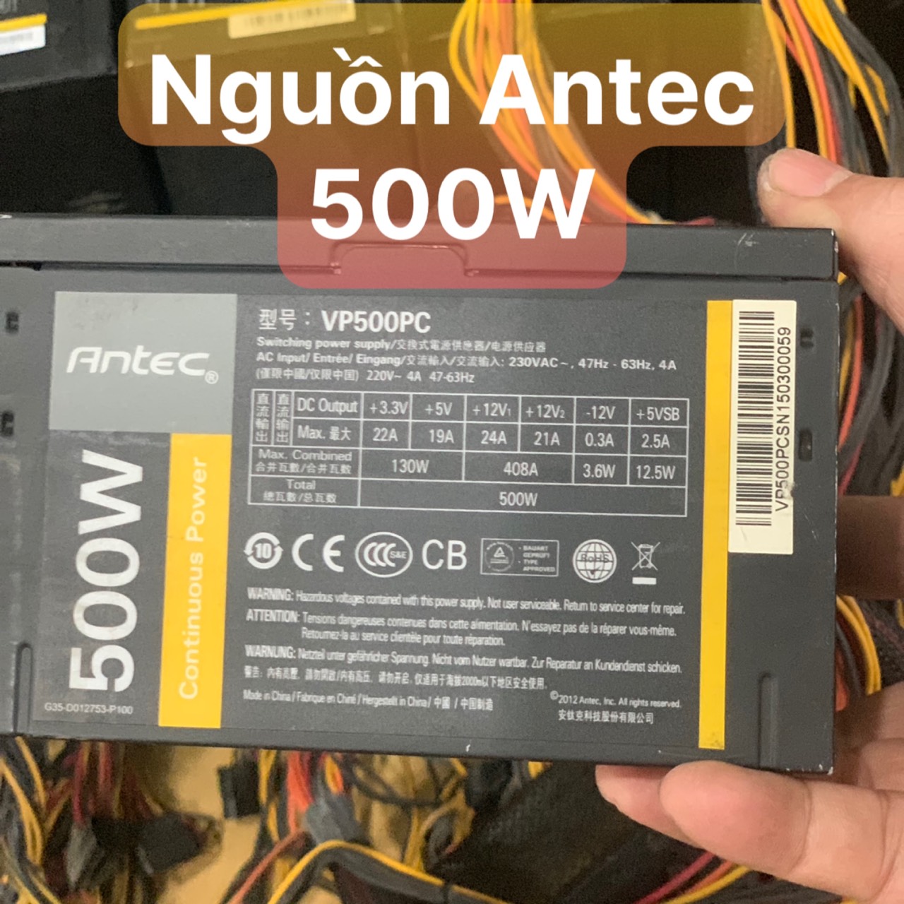 UPS NGuồn PC Hiệu Antec 500W màu đỏ 6p,8p vga,8p cpu Dây Dài - Vi Tính Bắc