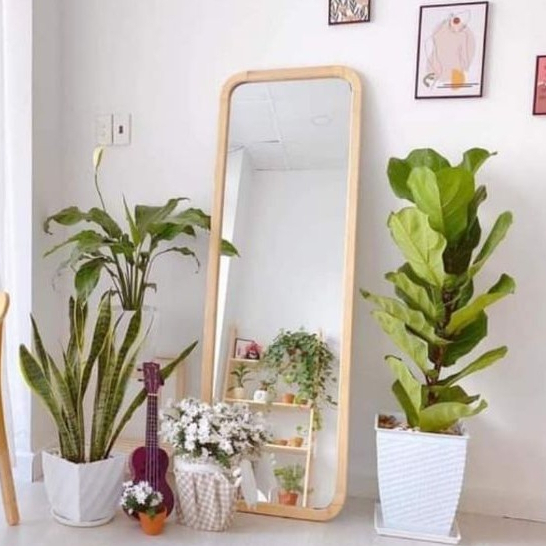 Gương soi toàn thân gỗ thông ( gương derco phong)