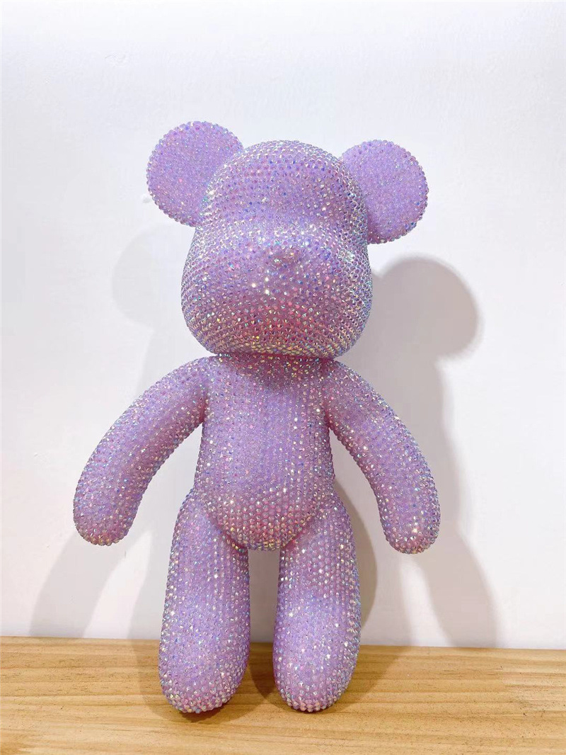 Gấu đính đá handmade Bearbrick size 23cm- 34cm cao cấp cho mọi lứa tuổi