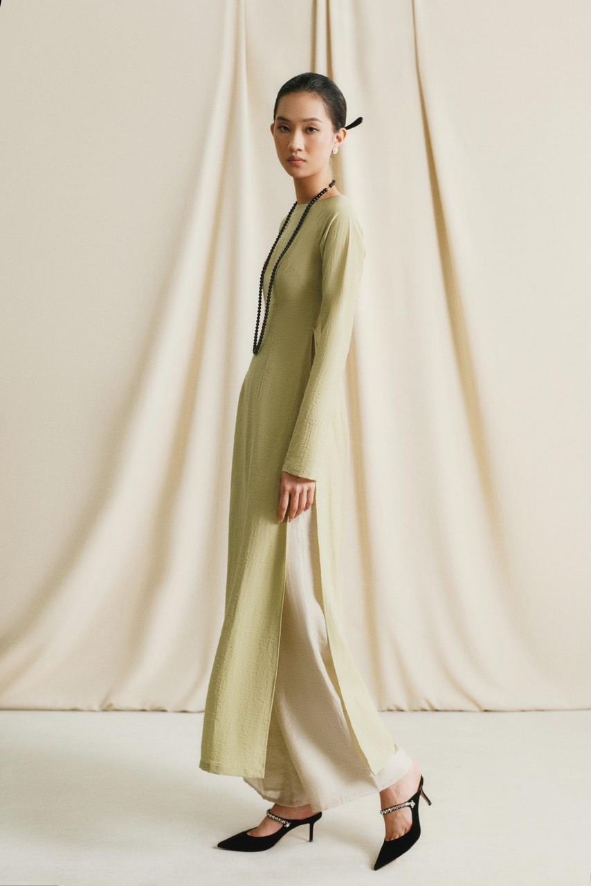 MAVEN - Quần áo dài linen be 2 lớp