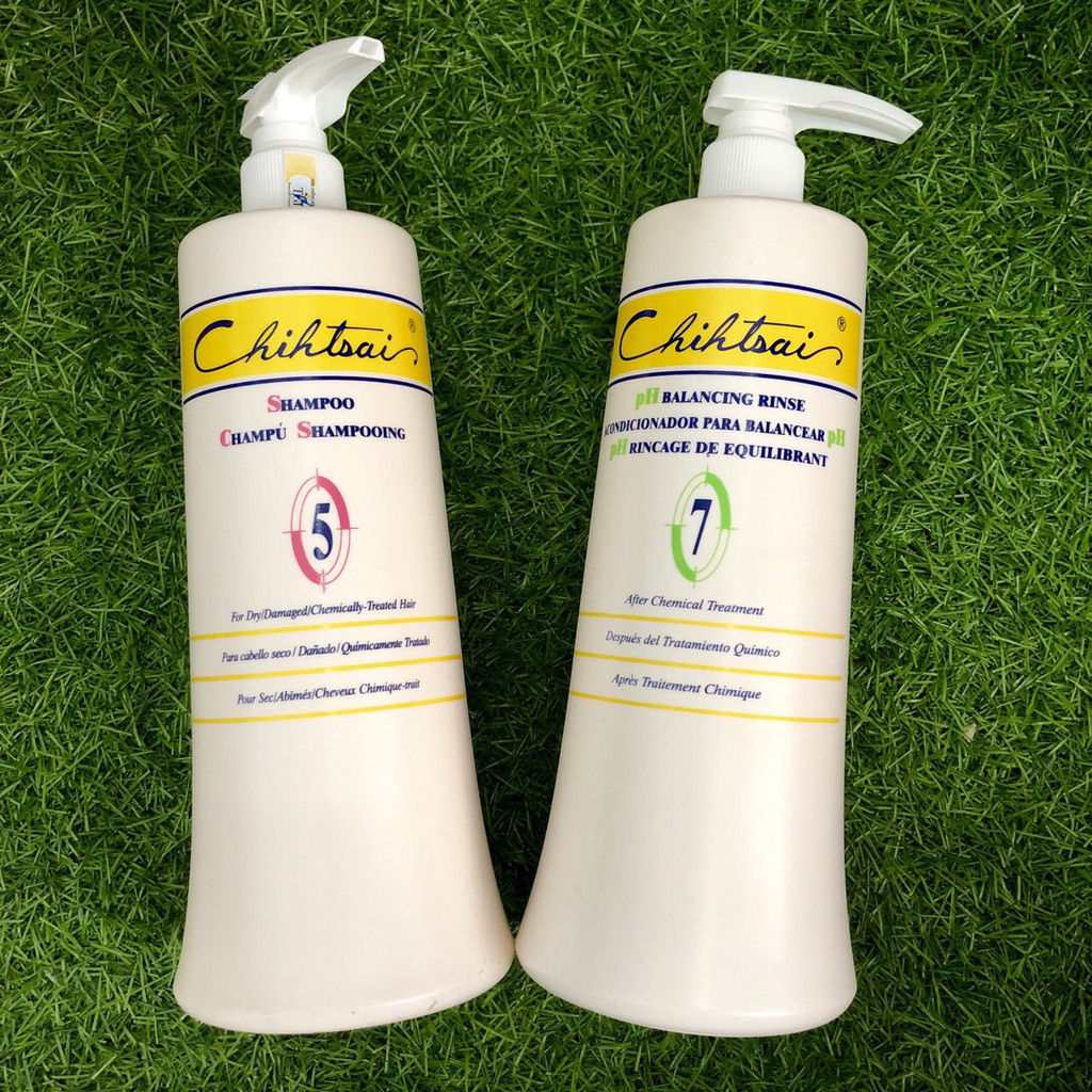 Cặp dầu gội xả siêu mượt phục hồi tóc hư tổn Chihtsai No5 & No7 1000ml x2