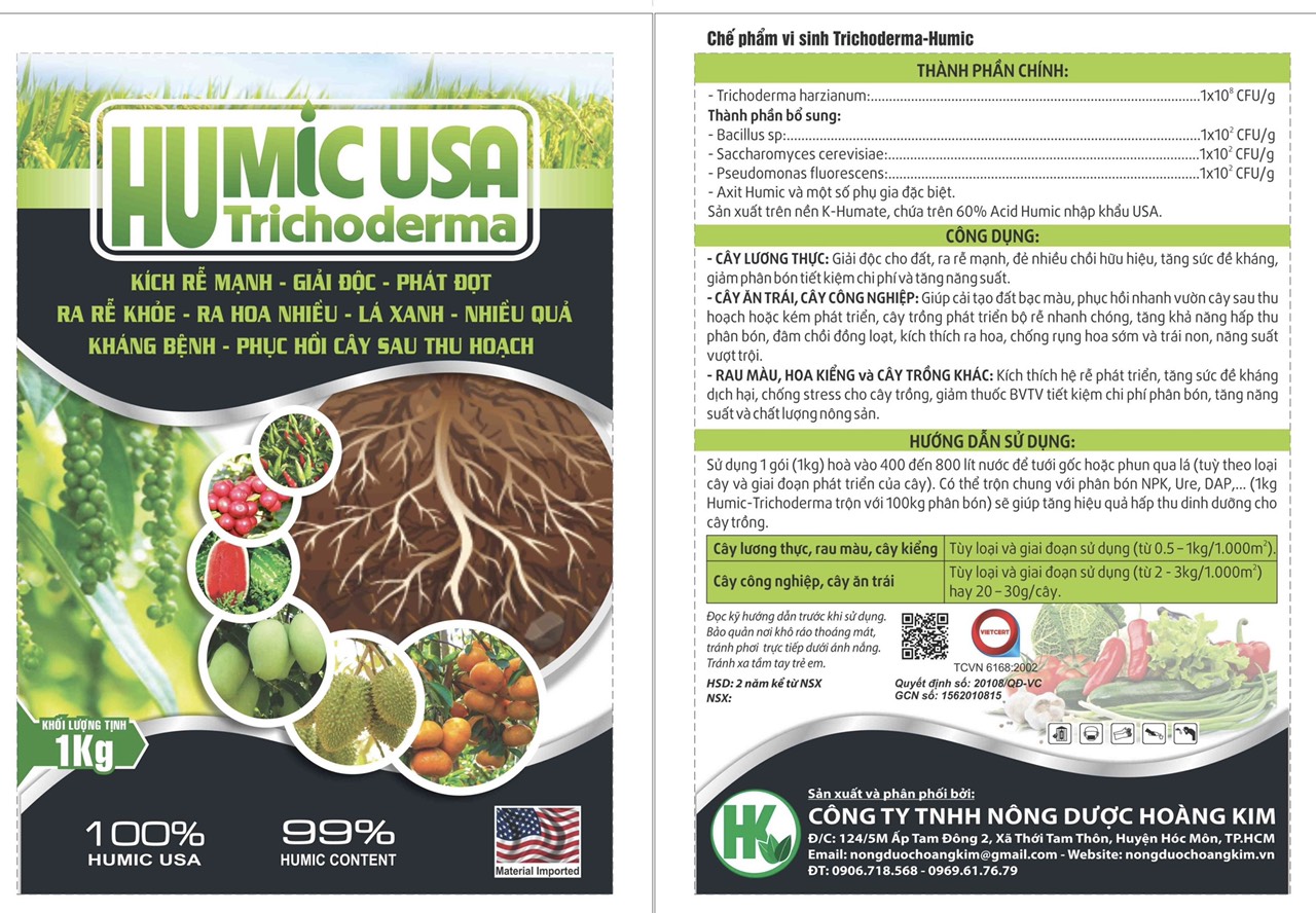 Humic USA/Humic trichoderma/Trichoderma Humic/Humic/Humic K/Humic Mỹ (gói 1kg)