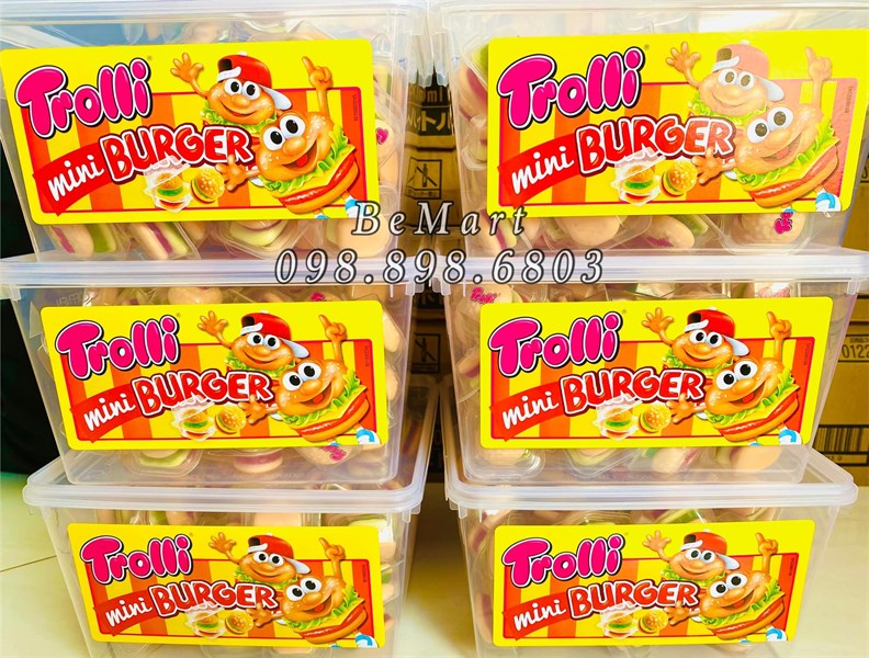 KẸO DẼO TROLLI BURGER HỘP 60 VIÊN
