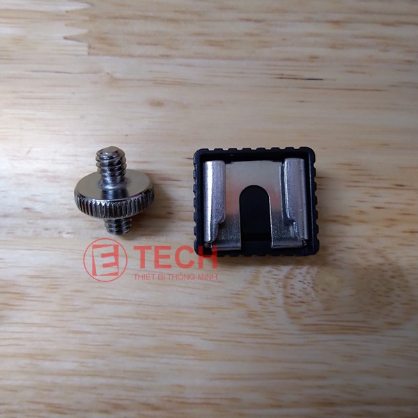 Vít 2 đầu 1/4 inch + hotshoe mount adapter