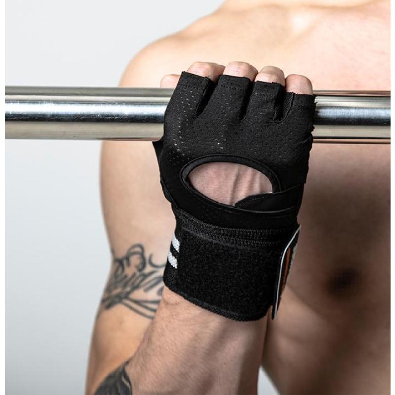 Găng tay tập gym có dây quấn cổ tay dài OM1
