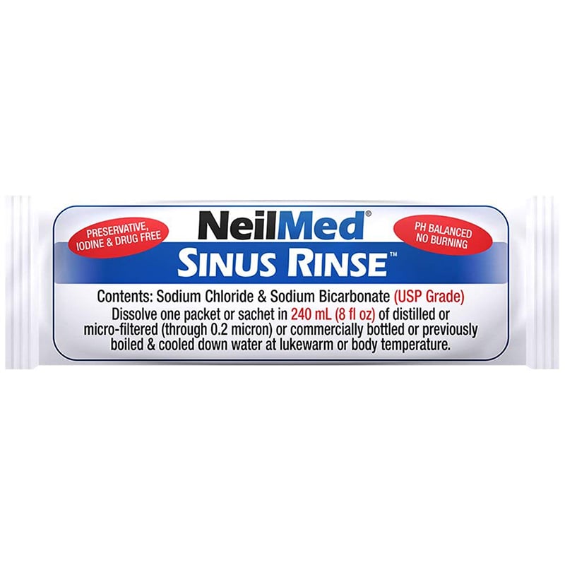 Bộ nước muối rửa mũi hỗ trợ giảm và ngừa viêm mũi Neilmed Sinus Rinse 250 gói
