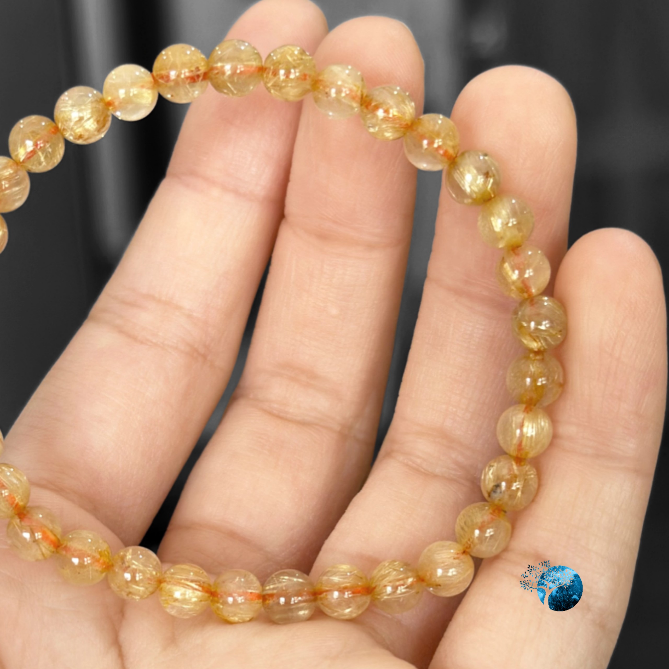 Vòng tay đá thạch anh tóc vàng 4.5mm