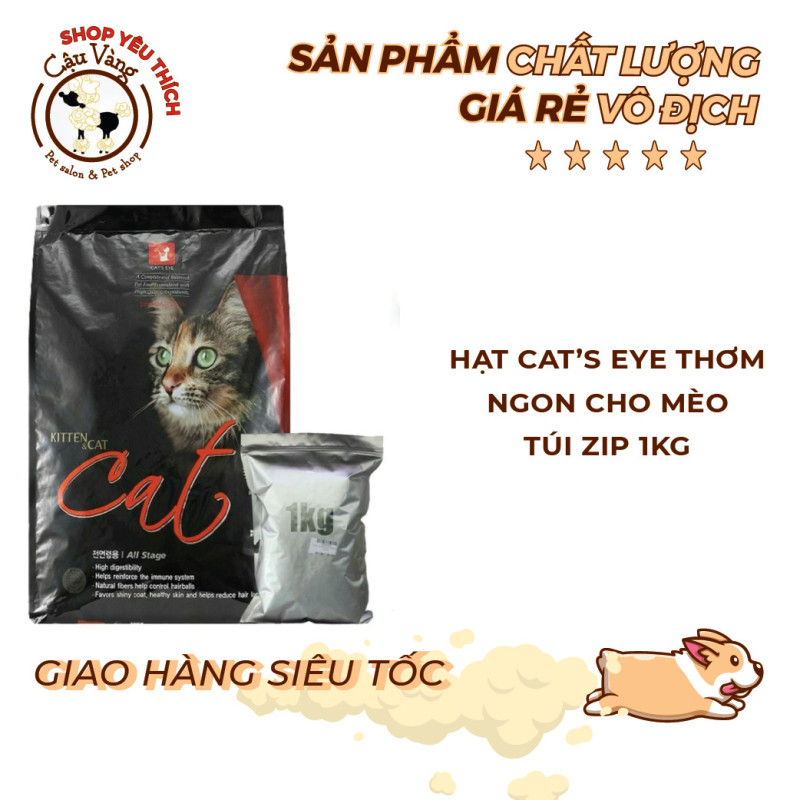 Thức ăn hạt cho mèo hạt Cats Eye - Túi 1kg hạt cat eye siêu tiết kiệm | Cateye