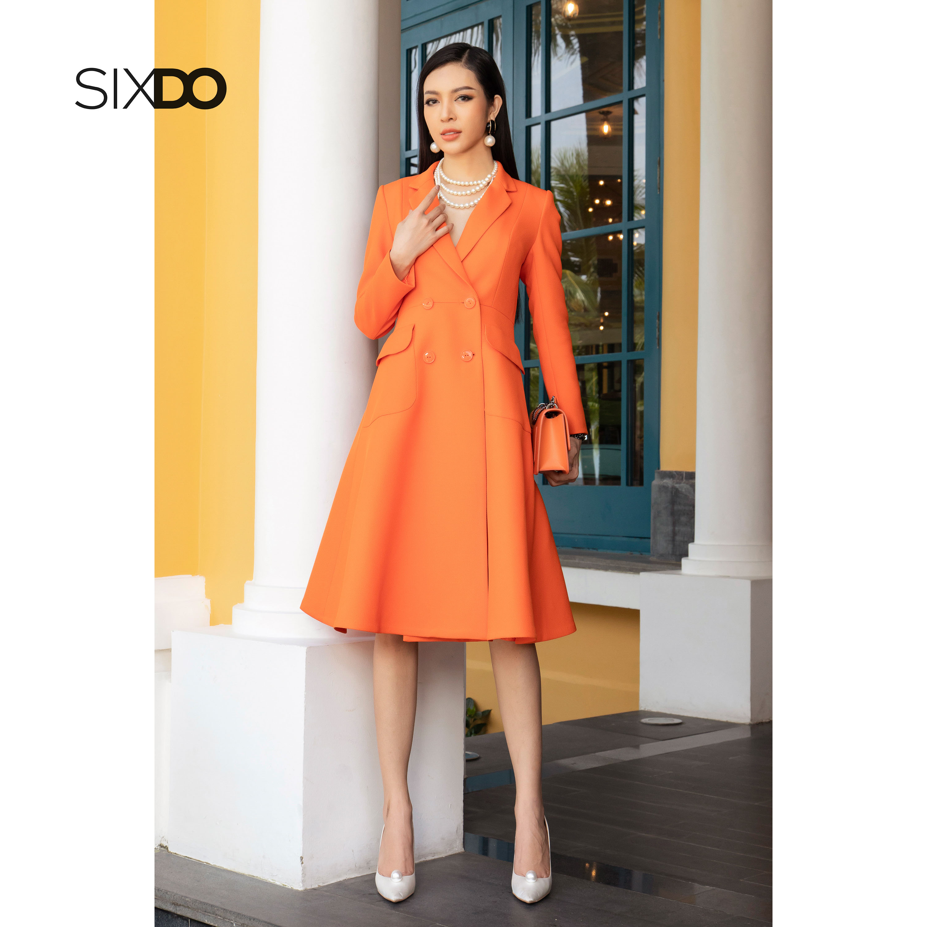 Áo khoác nữ xòe dáng dài SIXDO