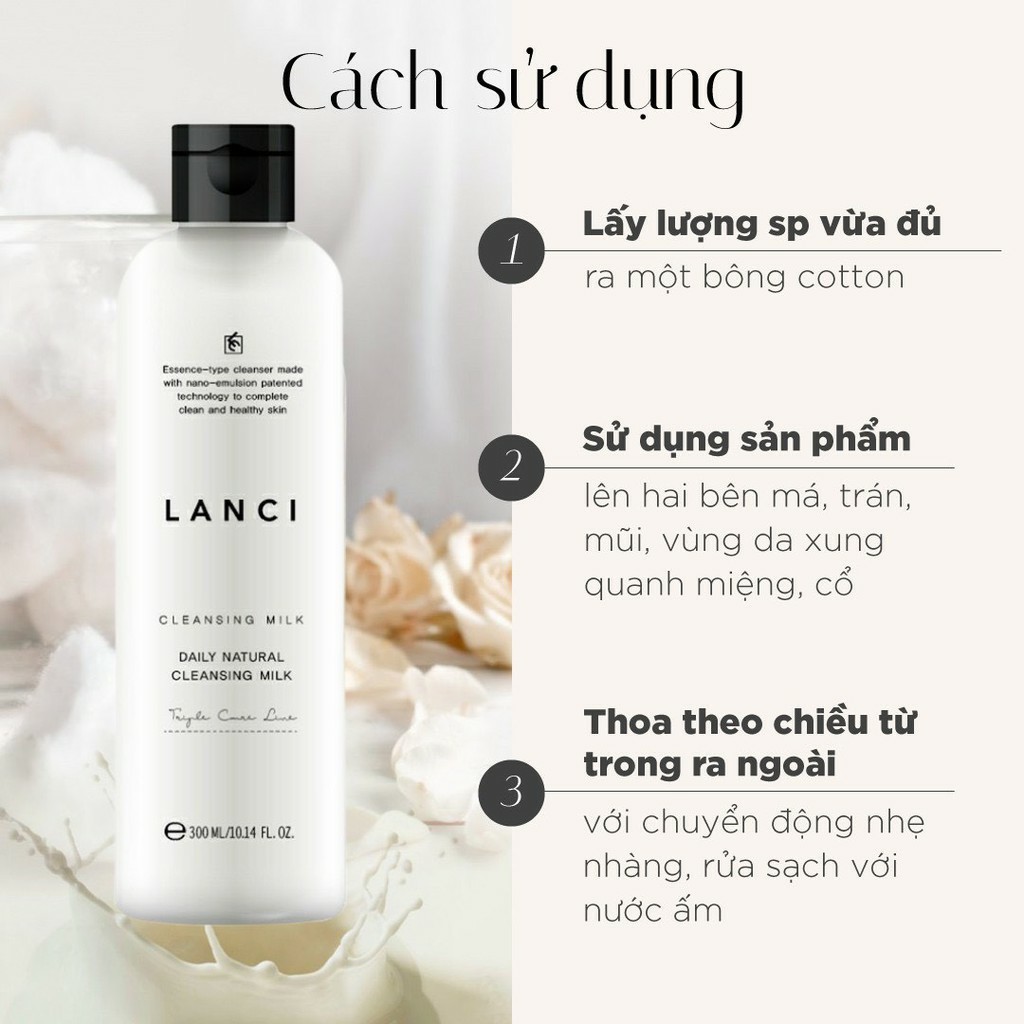 Nước tẩy trang đa năng LANCI dạng sữa 300ml