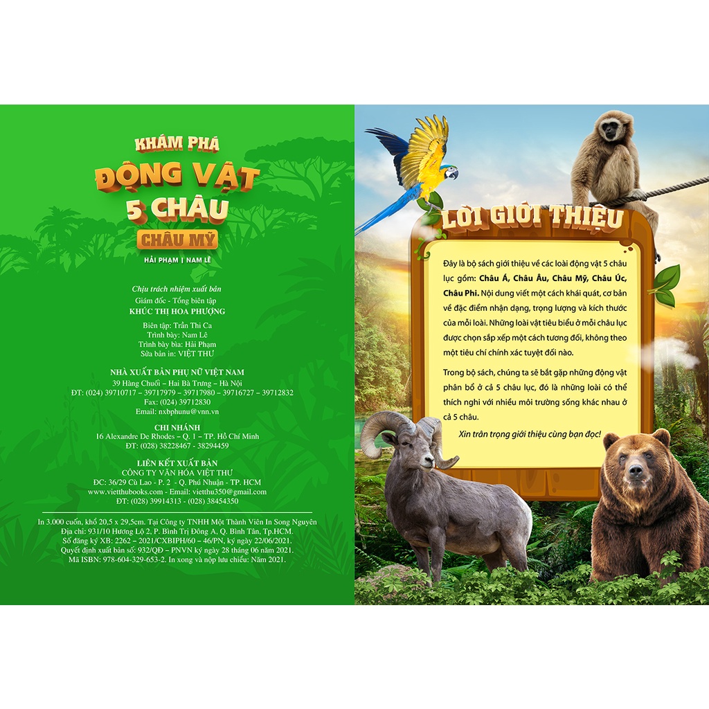Sách - Khám Phá Động Vật 5 Châu - Châu Mỹ(VT)