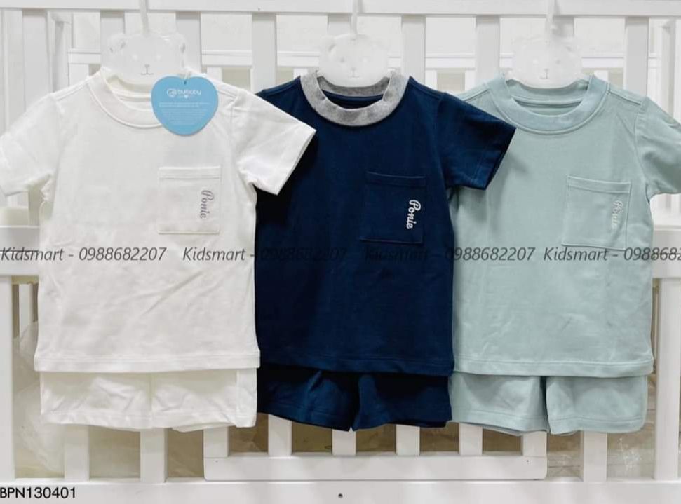 Bộ cộc tay kẻ Polo Bu, Bubaby 6m - 4Y