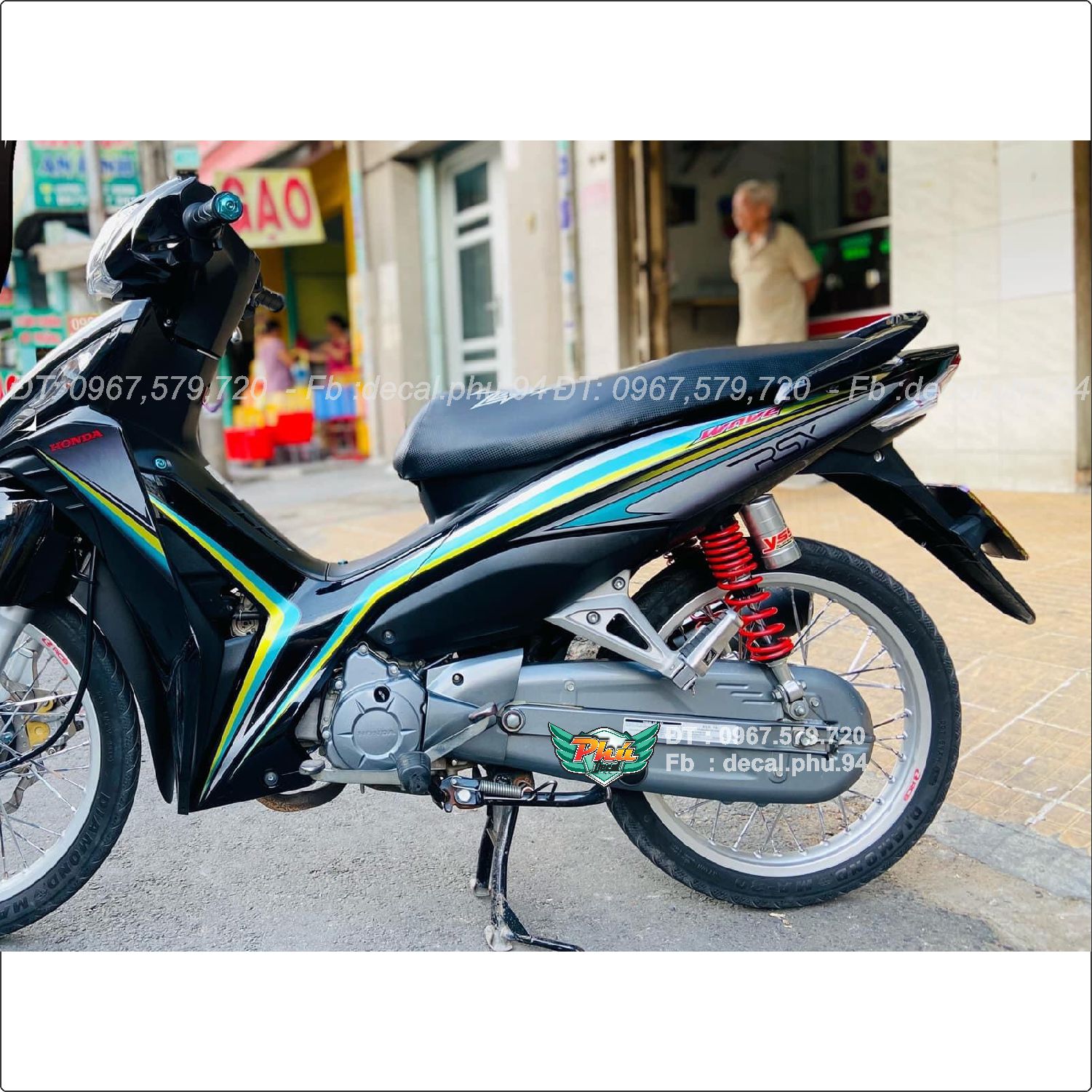 Tem rời Wave RSX xanh bạc đen