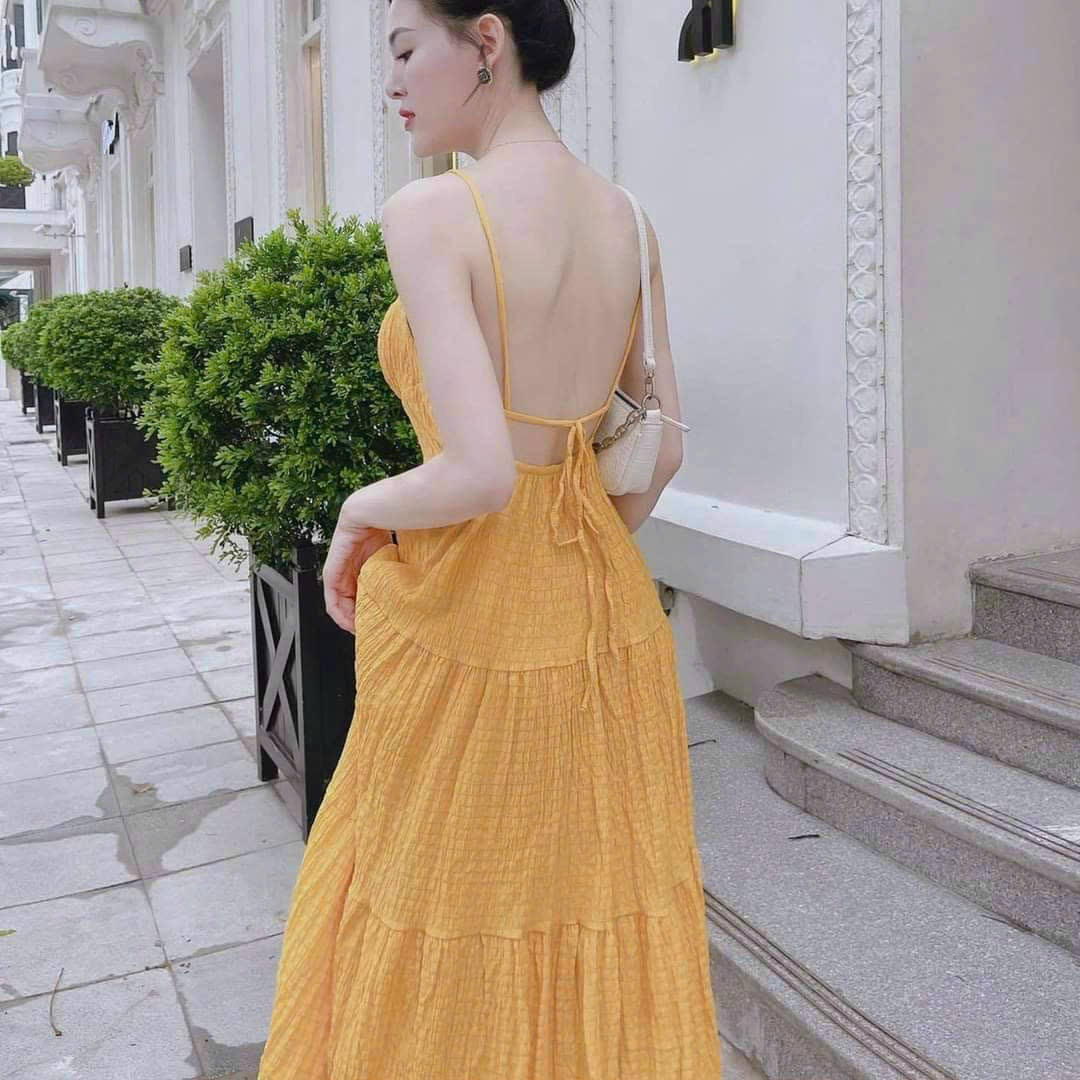 [HCM] Đầm Maxxi 2 Dây Xếp Tầng (có mút ngực)