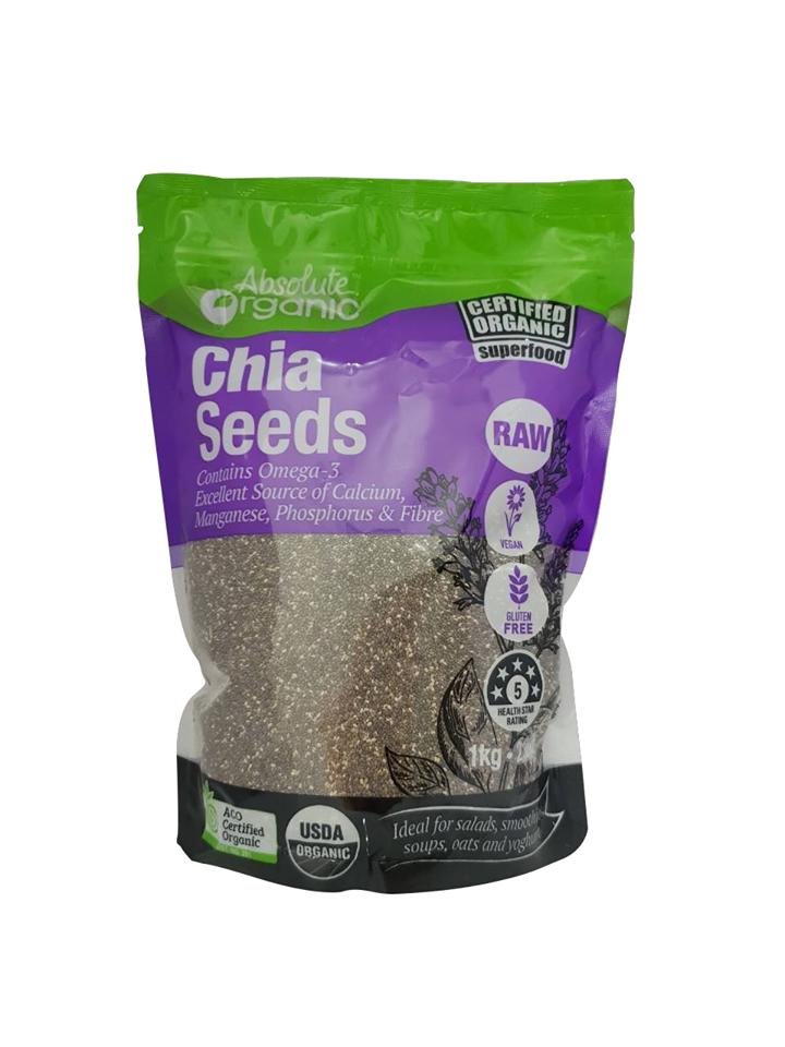 Hạt Chia Úc Nhập Khẩu Absolute Organic Chia Seeds 1kg