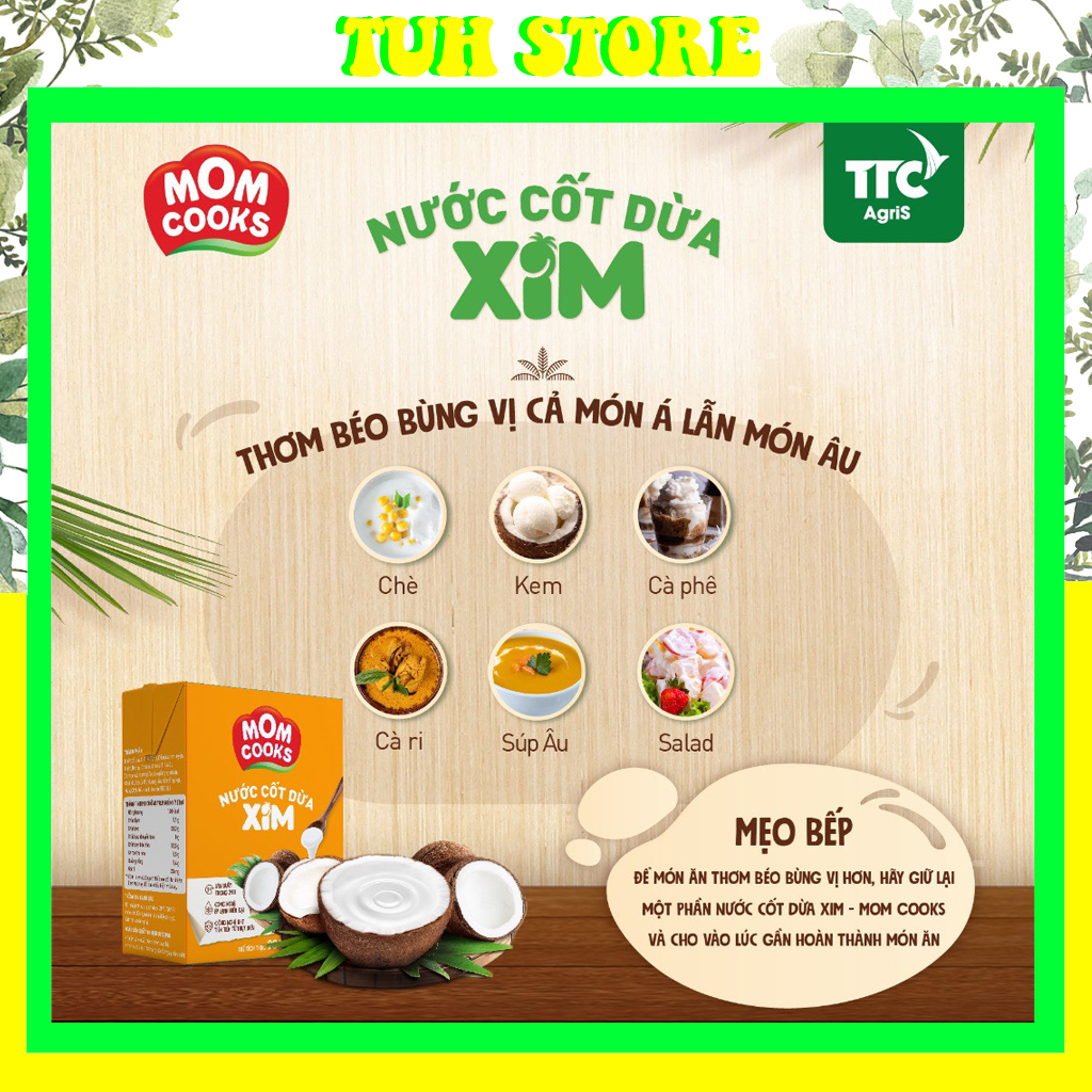 Nước Cốt Dừa Tươi Mom Cooks Cocoxim 200ml,Chefs Choice-TUH