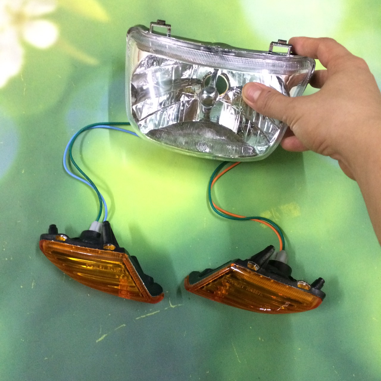 Pha đèn 1 bóng wave thái -cụm đèn trước xe wave 1 bóng