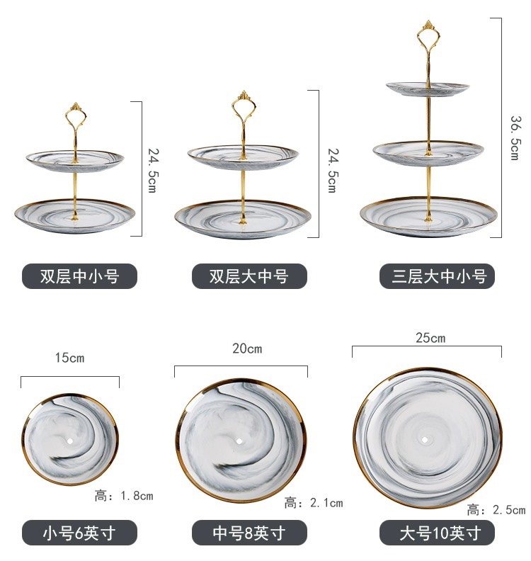 (hàng có sẵn )khay pancake 3 tầng vân đá cao cấp