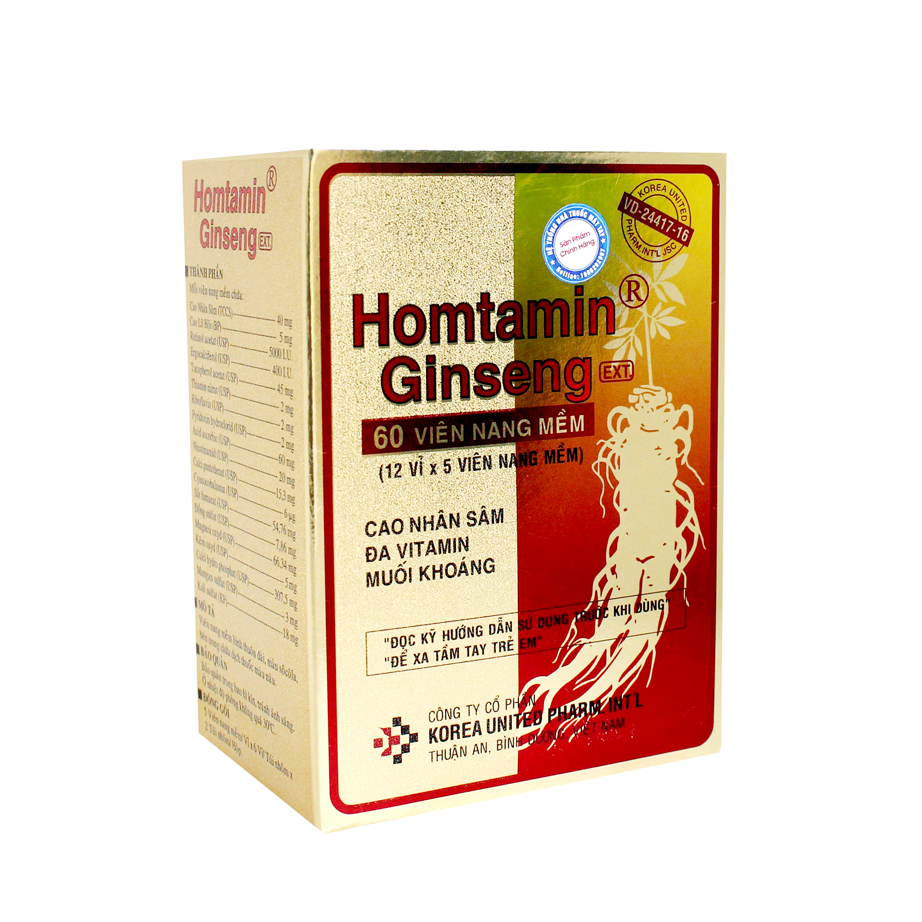 Homtamin Ginseng hộp 60 viên