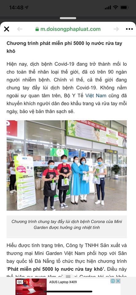 Gel rửa tay khô Mini Garden 120ml